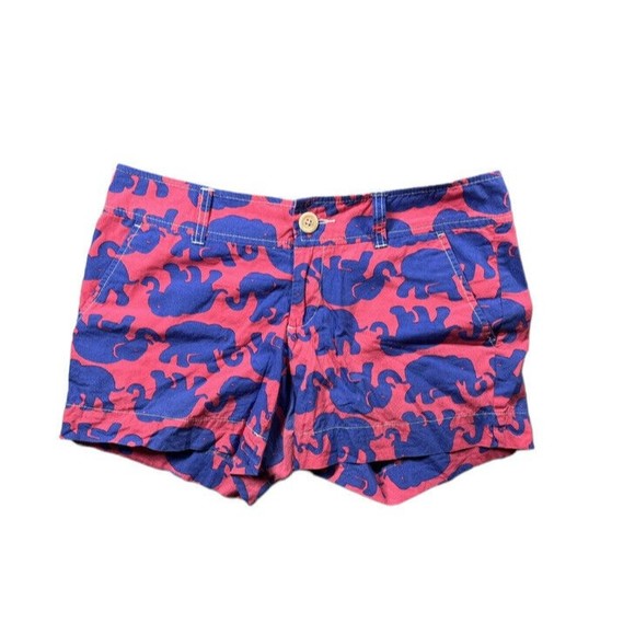 Lilly Pulitzer rare print Pink Tusk in Sun Elephant Shorts Size 0 callahan - Picture 1 of 9